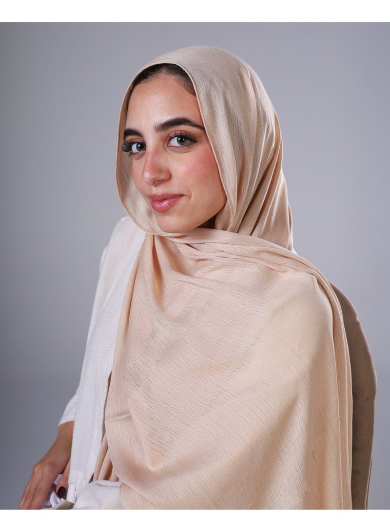 Lavezzi Cotton Sponge Modal Hijab for Women – Soft Breathable Head Scarf – Elegant Modest Fashion Head Wrap (Beige) - Image 3